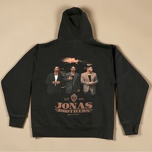 Jonas Brothers Black Hoodie with Rust Logo